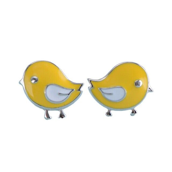 Mini gelb Ohrstecker echt Silber 925 Kinder Mädchen Geschenk Ohrringe