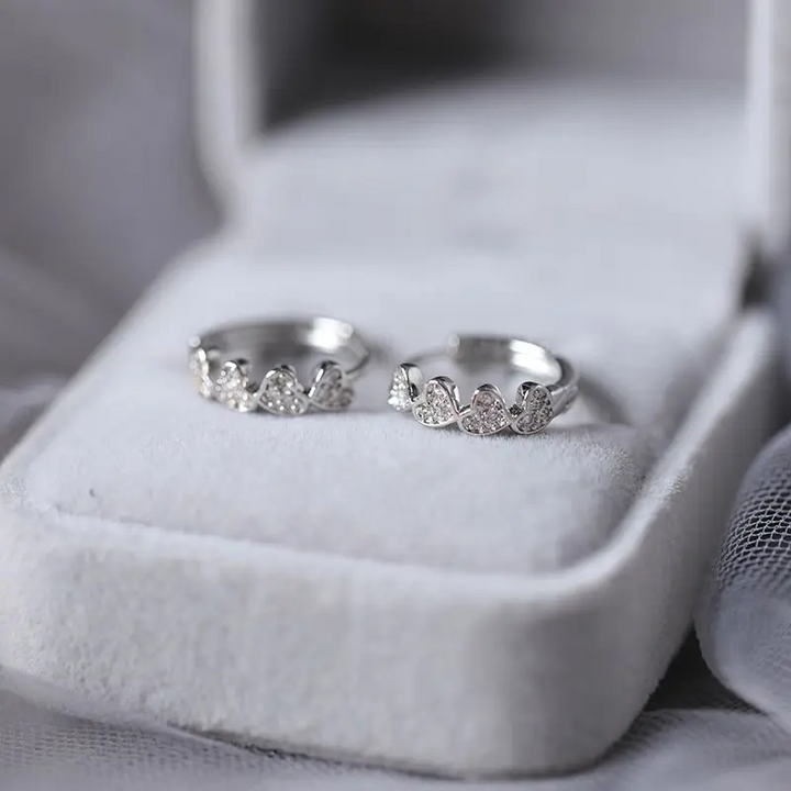 Creolen Herz Sterling Silber 925 Zirkonia Damen Mädchen Ohrringe - Vipfashion797