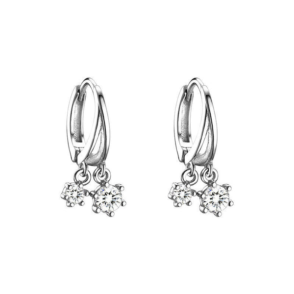 Mini-Creolen Silber 925 mit doppeltem Zirkonia-Anhänger – Elegante Ohrschmuck-Highlights für Damen