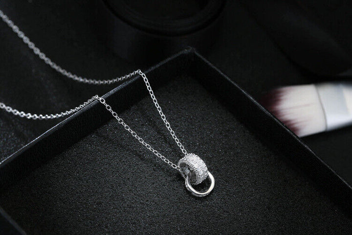 Halskette Ringes Sterlingsilber 925 Zirkonia Damenkette - Vipfashion797