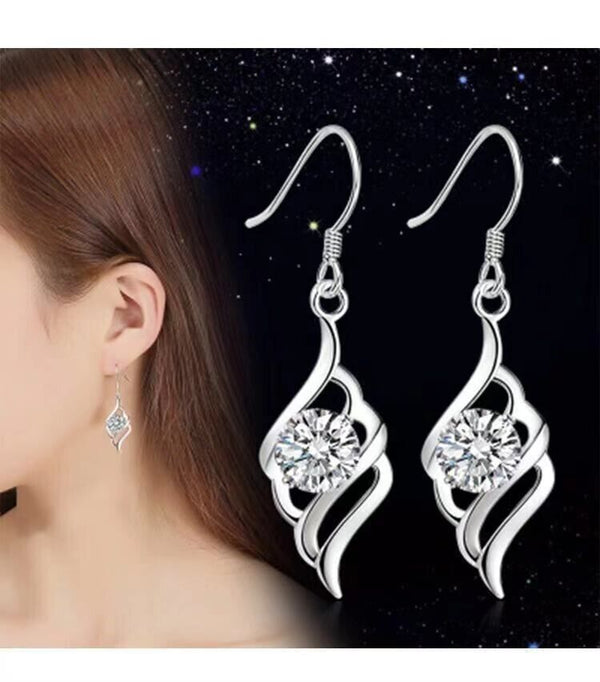 Damen Ohrhänger Sterlingsilber 925 Zirkonia Mädchen Ohrringe