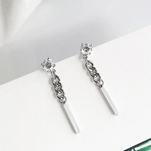 Lange Ohrstecker Sterling Silber 925 Damen Ohrringe Ohrhänger