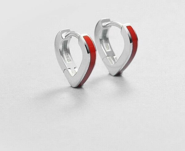Mini Creolen Herz 10mm echt Sterling Silber 925 Damen Ohrringe Kreolen