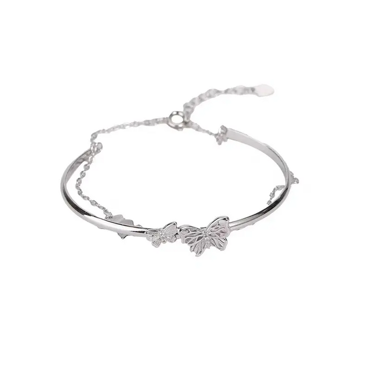 Doppelarmband Schmetterling Bunt Sterling Silber 925 Damen Armkette - Vipfashion797