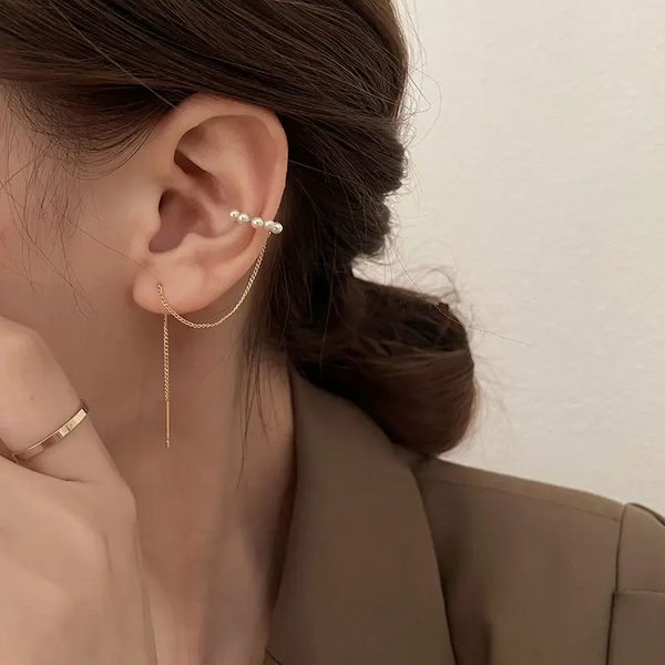Durchziehe echt Sterlingsilber 925 Mädchen Ohrring mit Perle