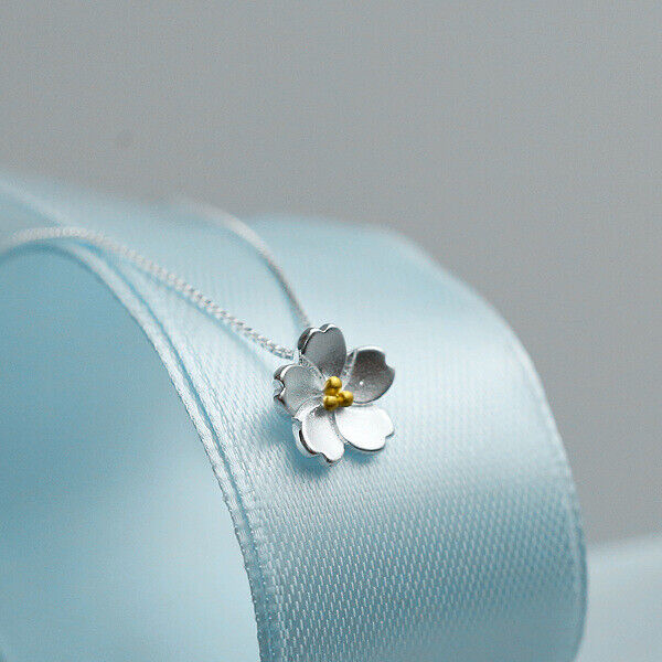 Halskette Blume Sterlingsilber 925 Kinder Damenkette - Vipfashion797