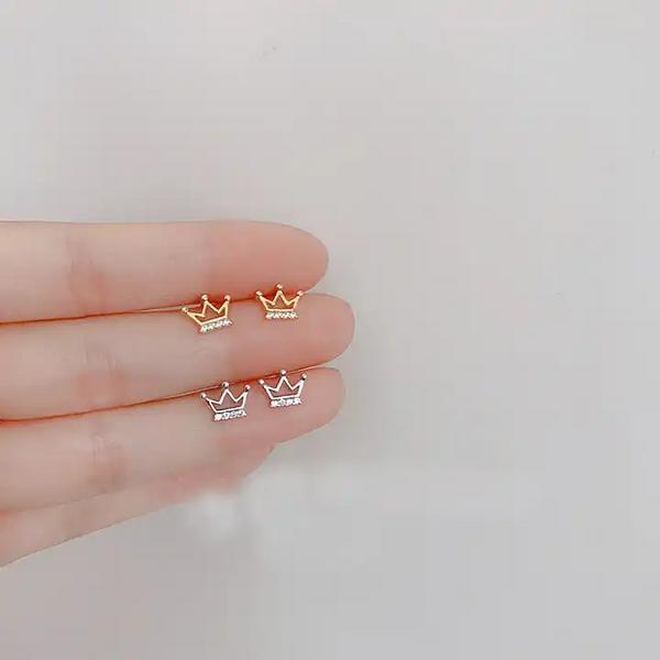 Ohrstecker Krone Sterling Silber 925 Zirkonia Damen Mädchen Ohrringe