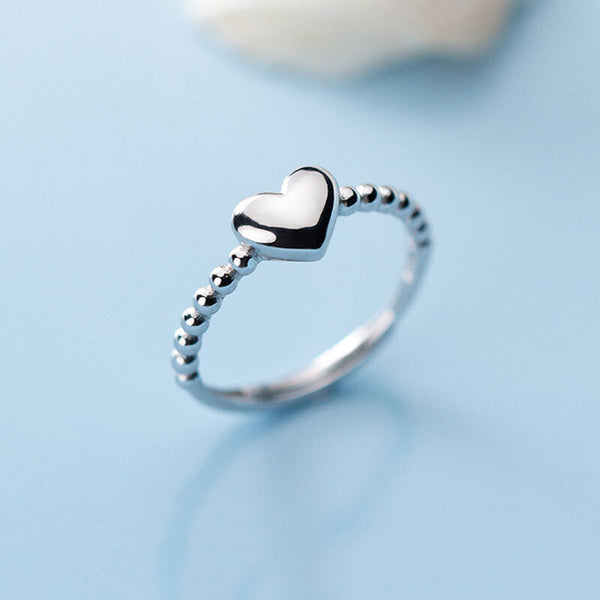 Damen Ring Herz Sterling Silber 925 offen verstellbar
