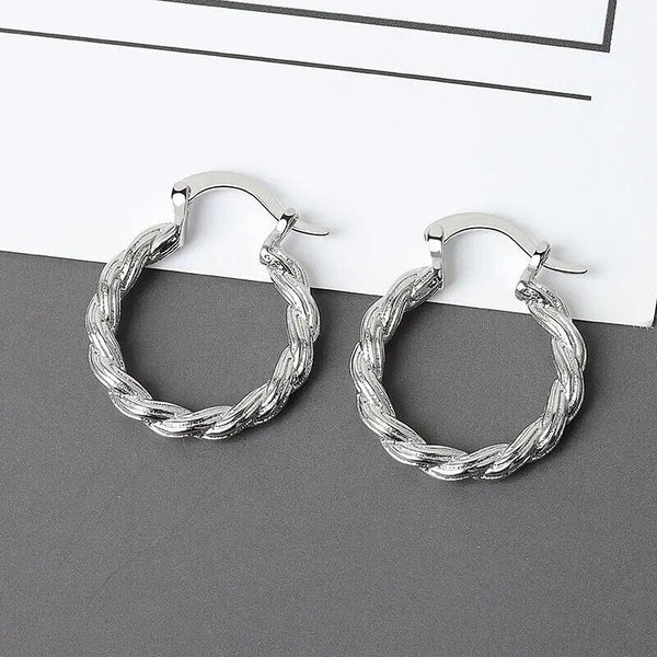 Creole Ohrringe Verdreht Sterlingsilber 925 Damen