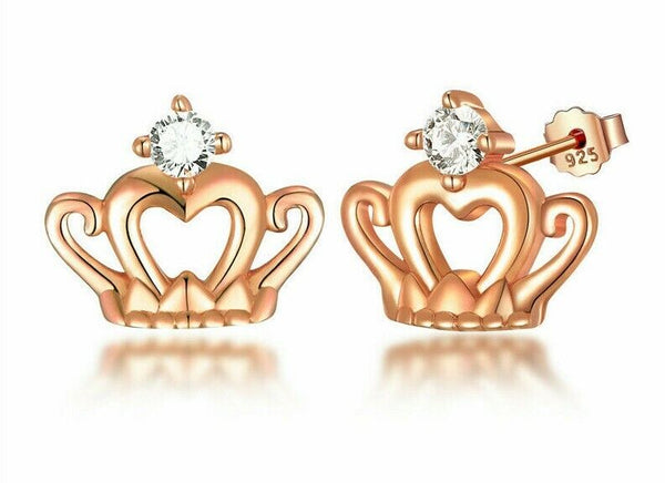 Ohrringe Ohrstecker 👑 925 Silber rosegold Strass NEU