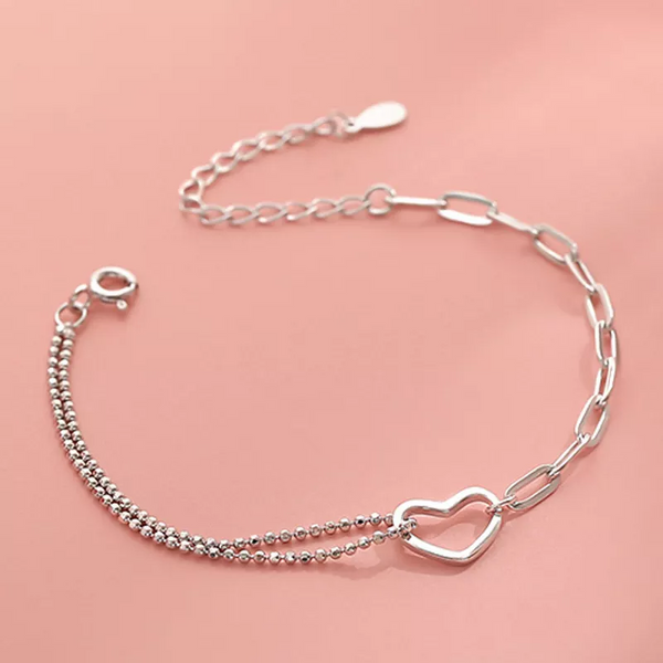 Armekette Sterlingsilber Herz Damen Neu kette 17 cm - Vipfashion797
