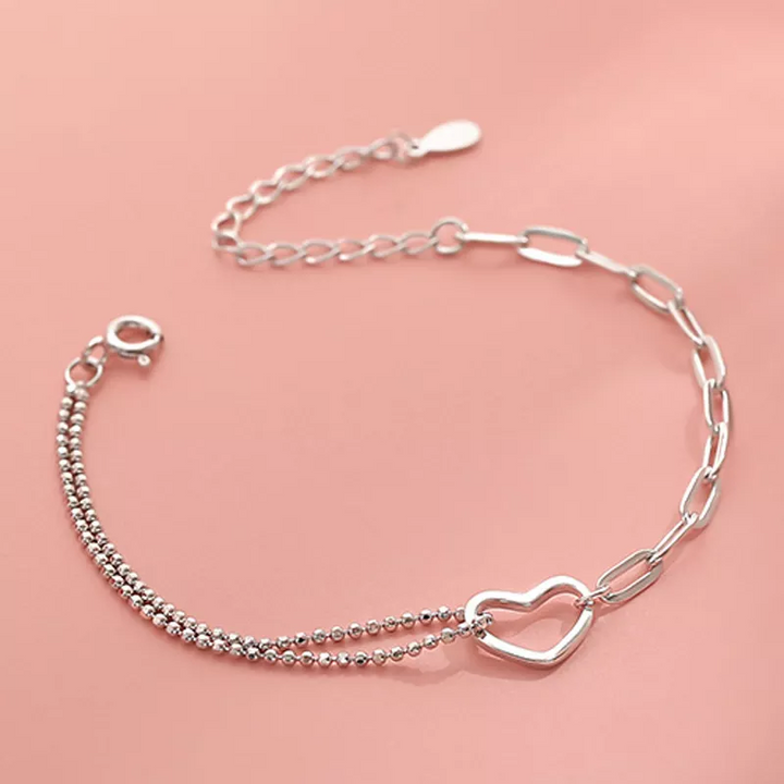 Armekette Sterlingsilber Herz Damen Neu kette 17 cm - Vipfashion797