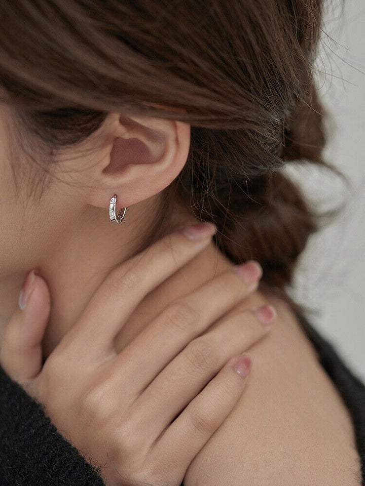 Creolen Rund echt Sterling Silber 925 Zirkonia Damen Ohrringe - Vipfashion797