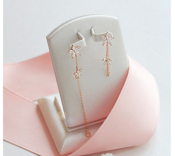 Ohrringe Ohrhänger Kette & Blume Sterlingsilber 925 mit Zikronia