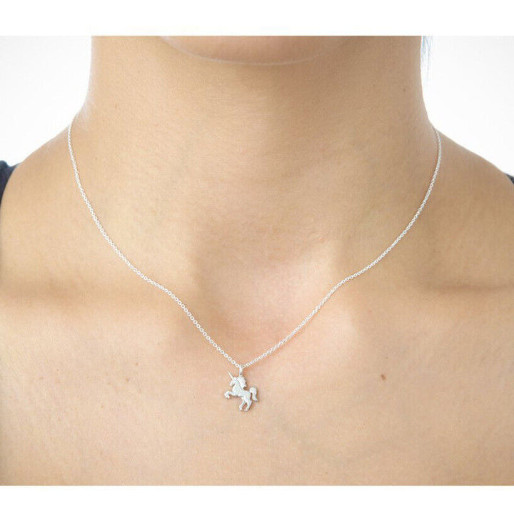 Halskette Anhänger Pferd Sterling Silber 925 Damen Kette - Vipfashion797