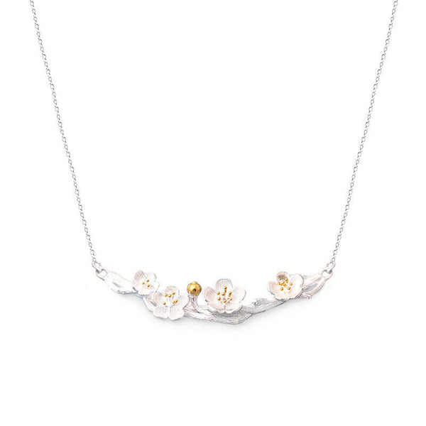 Halskette Blumen Sterling Silber 925 Blümchen Damen