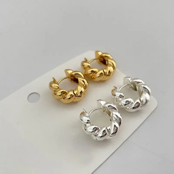 Creolen Twist verdreht Damen Ohrringe - Vipfashion797