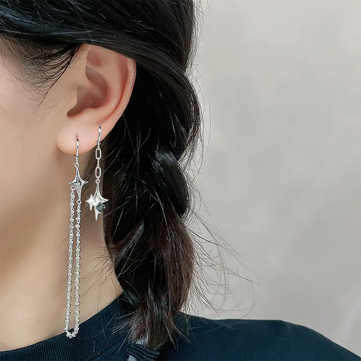 Creolen mit Anhänger Tropfen Sterling Silber 925 Damen Ohrringe - Vipfashion797
