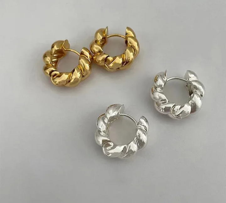 Creolen Twist verdreht Damen Ohrringe - Vipfashion797