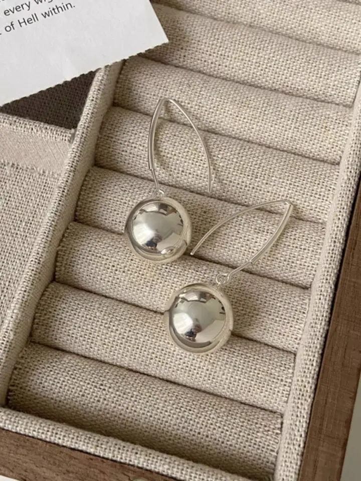 Ohrringe Ohrhänger Ball Silber 925 Damen Ohrstecker - Vipfashion797