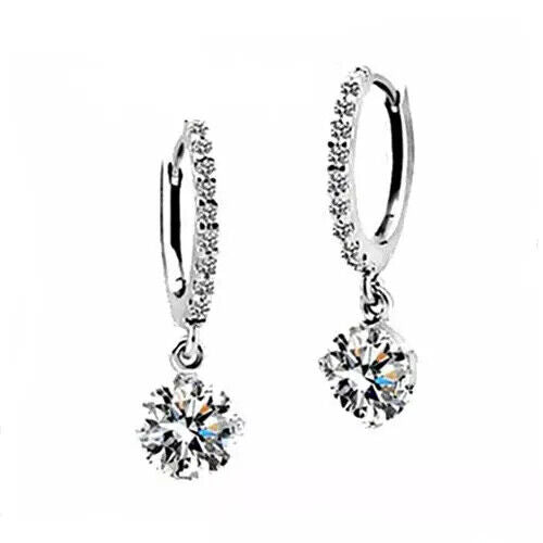 Creole Zirkonia Anhänger Sterlingsilber 925 Mädchen Damen Ohrringe