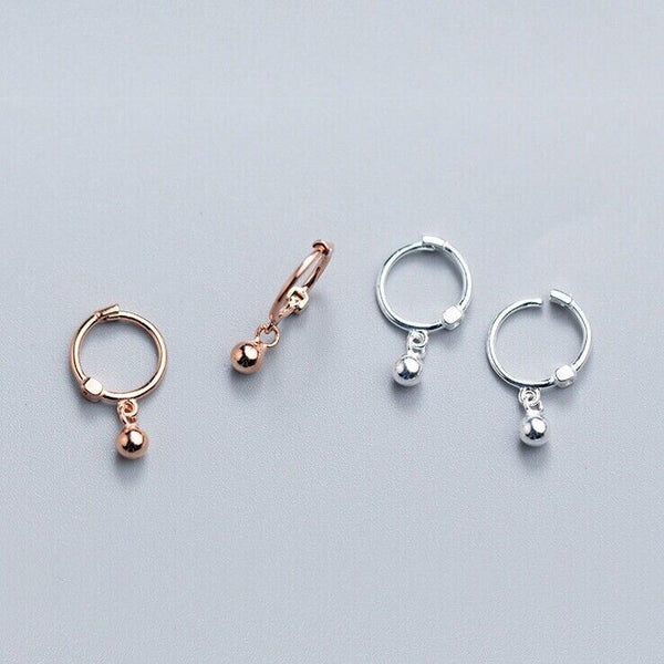 Creolen m. Anhänger Kugel Sterling Silber 925 Damen Ohrringe Kreolen