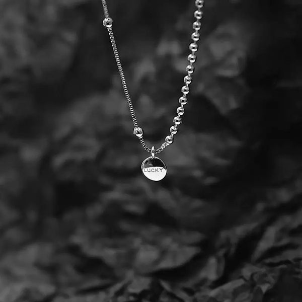 Halskette Anhänger Rund-Lucky Sterlingsilber 925 Zirkonia Damen