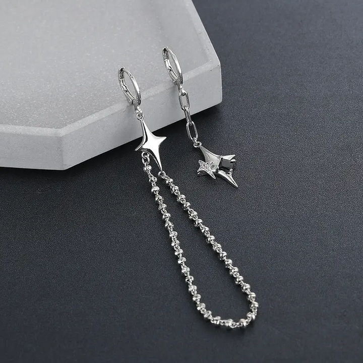 Creolen mit Anhänger Tropfen Sterling Silber 925 Damen Ohrringe - Vipfashion797