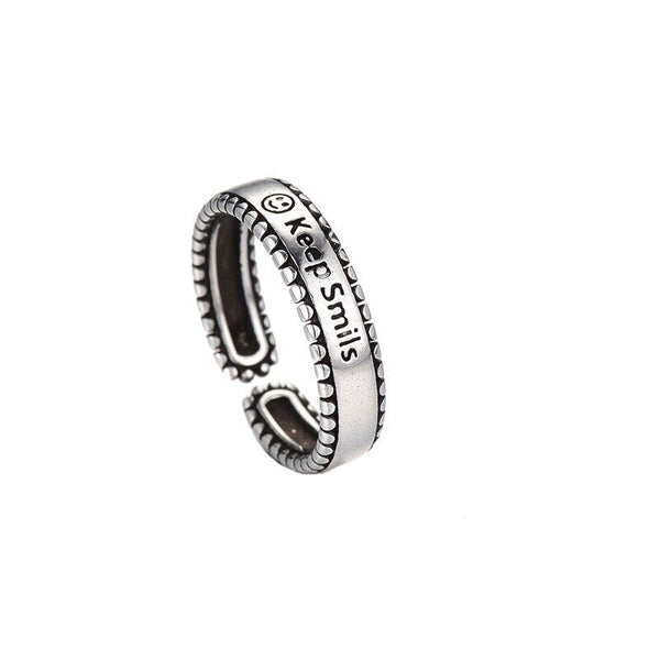 Ring smile Sterlingsilber 925 Geschwärzt Offen 49-52