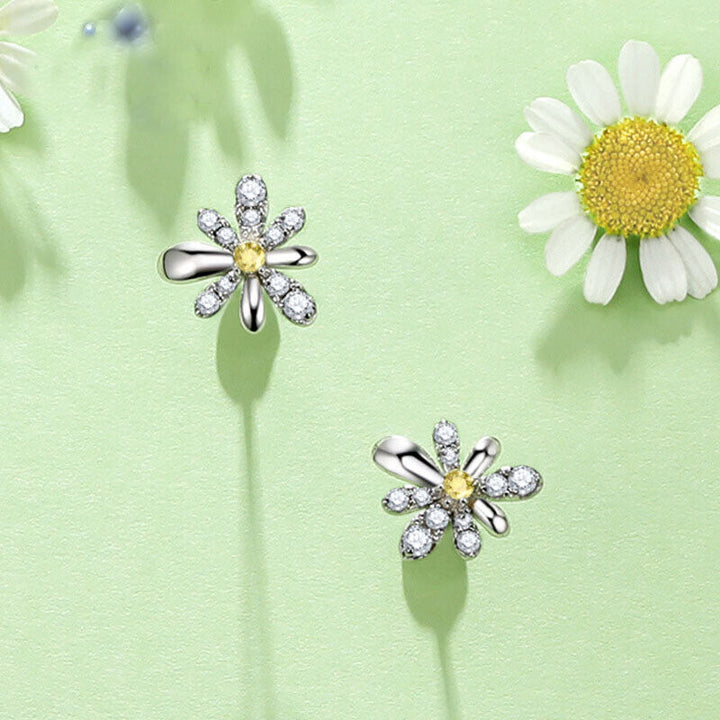 Ohrstecker Frühlingsblume echt Silber 925 Zirkonia Damen Kinder Ohrringe - Vipfashion797