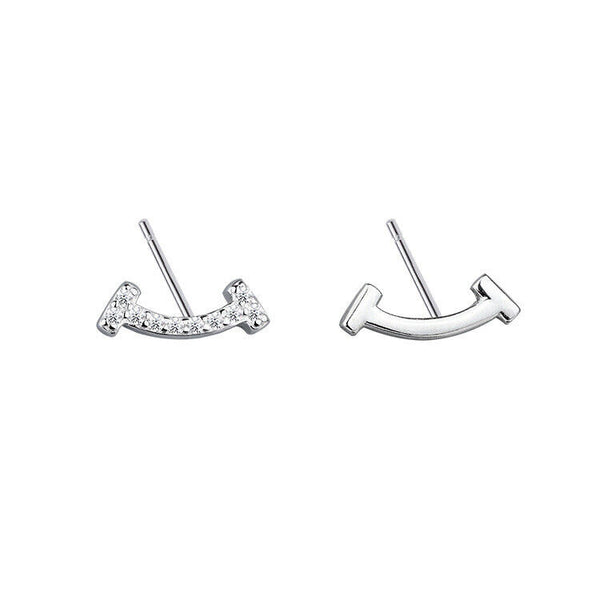 Damen Ohrringe Smail Zirkonia Sterling Silber 925er Ohrstecker