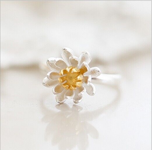 Sonnenblume Ring Sterling Silber 925 Damenring