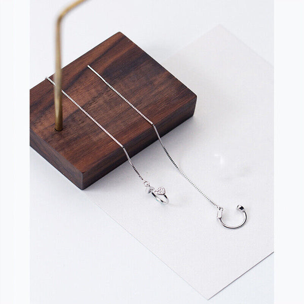 Herz durchzieher Sterlingsilber 925 Ziorkonia Damen Ohrringe