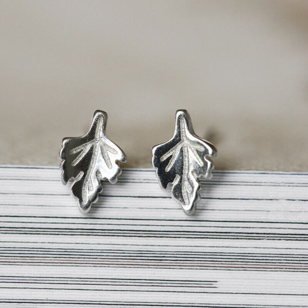 Ohrstecker Herbstblatt Silber 925 Damen Mädchen Kinder Ohrringe