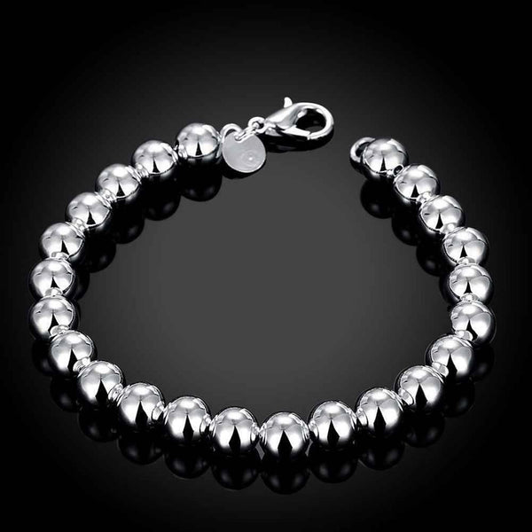 Triple Armband mit Ball Kugeln Silber kette Damen Armkette