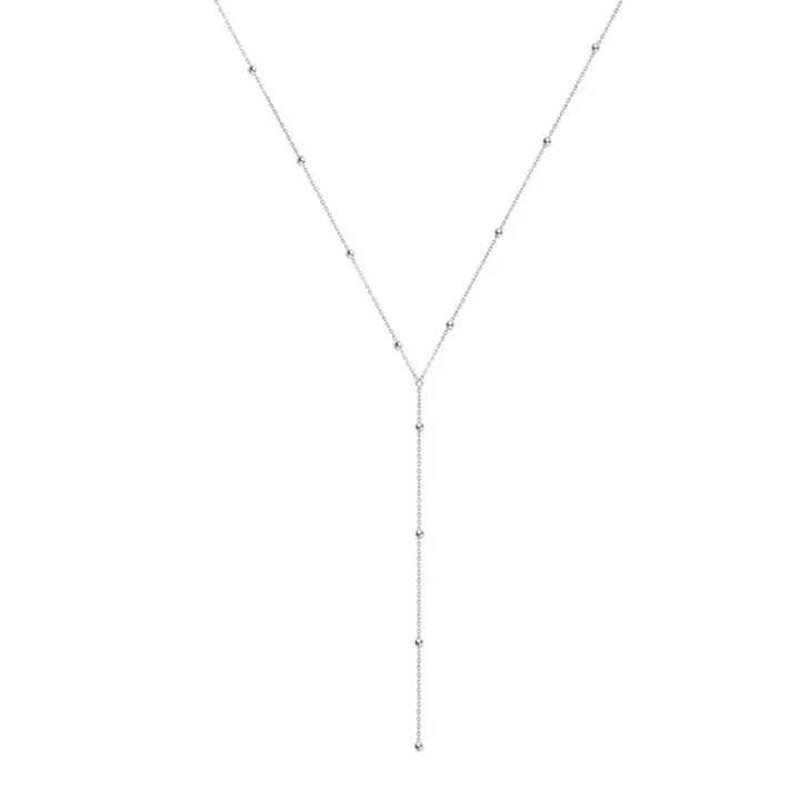 Damen Y-Halskette Kugel Sterling Silber 925 Damen Collier Kette - Vipfashion797