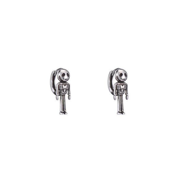 Skelett Creolen Sterling Silber 925  Damen  Ohrringe