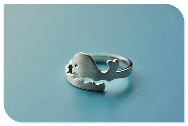 Damen Ring Fisch Sterling Silber 925 größenverstellbar 49-52 - Vipfashion797