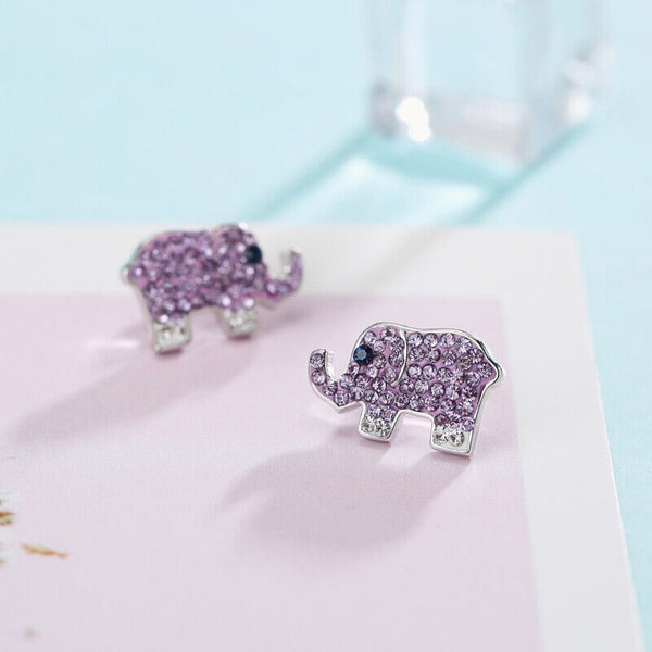 Elefant Ohrstecker Ohrringe 🐘 Multizirkon Damen Mädchen glitzernd