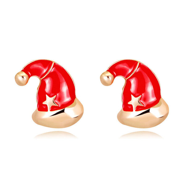 Ohrring-Schmuck Ohrringe Rot Weihnachtsohrringe ohrstecker