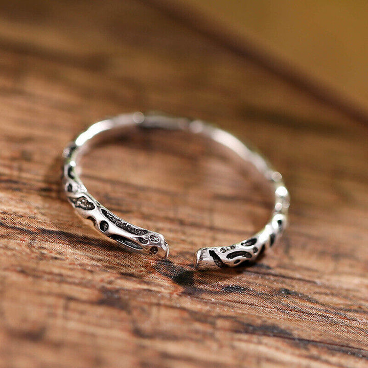 Schmaler Damen Ring Geschwärzt Sterling Silber 925 dünn 50-54 - Vipfashion797