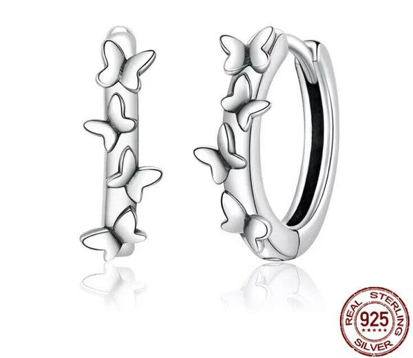 Creolen Schmetterlings Sterling Silber 925 Ohrschmuck Damen Ohrringe