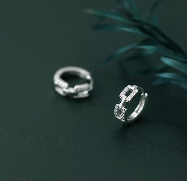 Damen Creolen Rund Sterling Silber 925 Ohrringe Kreolen