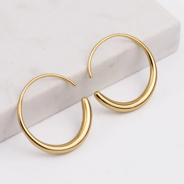 Creolen Ohrringe Sterlingsilber 925 Damen Ohrringe  Gold-Silber Farben
