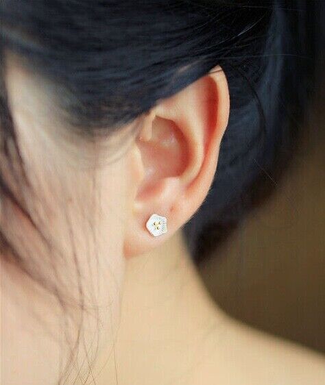 Ohrstecker Blume Silber 925 Damen Mädchen Kinder Ohrringe 7,5 mm - Vipfashion797