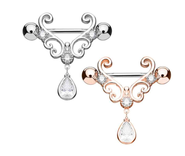 Brustwarzenpiercing - Nippelpiercing Intim Piercing Herz mit Zirkonia