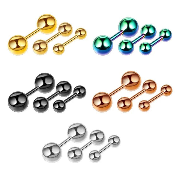 Hochwertige Edelstahl Ohrstecker Piercings – Verschiedene Farben & Größen (3mm–5mm)