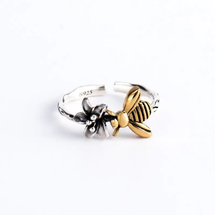 Ring Biene Sterling Silber 925 Damen Mädchen Größe Verstellbar - Vipfashion797