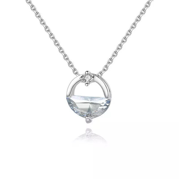 Halskette echt Sterling Silber Wasser Polo Zirkonia 925 Damen Kette