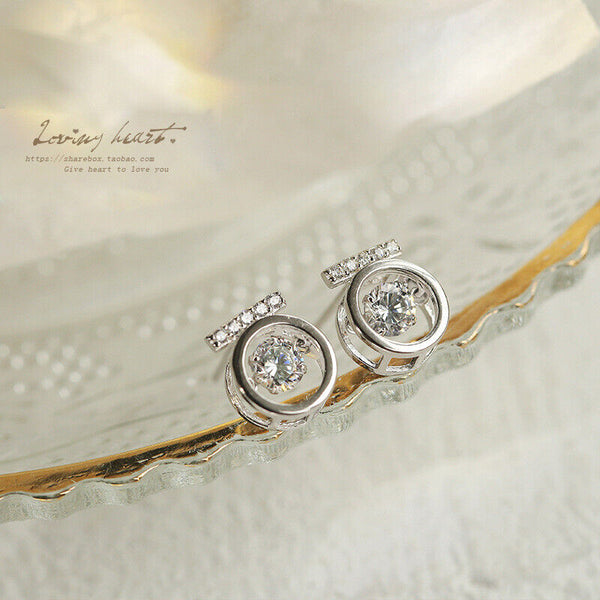 Ohrschmuck Rund Silber 925 mit Zirkonia Damen Ohrringe Ohrstecker